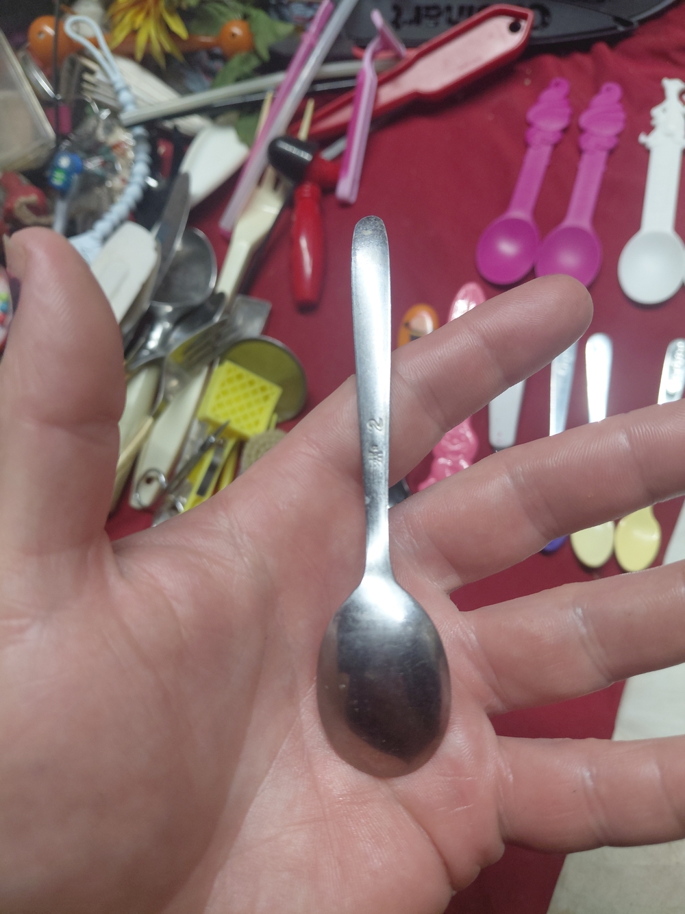 Stainless Steel Vintage KEM Silver Baby Spoon (2)
